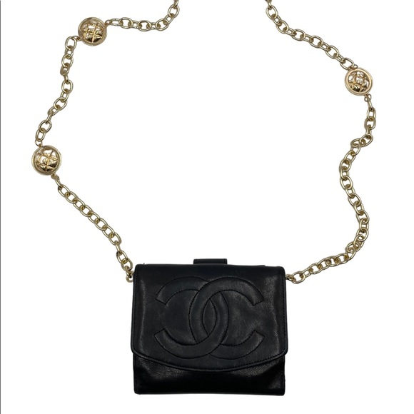 CHANEL Handbags - Chanel 90s Timeless Lamb Leather Mini Chain Belt Bag